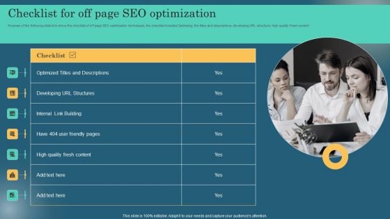 Checklist For Off Page SEO Optimization Topics PDF