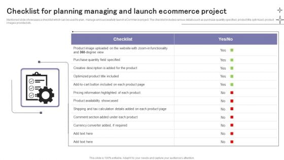 Checklist For Planning Managing And Launch Ecommerce Project Ppt Layout PDF Checklist For Planning Managing And Launch Ecommerce Project Ppt Layout PDF