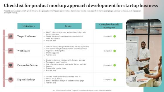 Checklist For Product Mockup Approach Development For Startup Business Information PDF