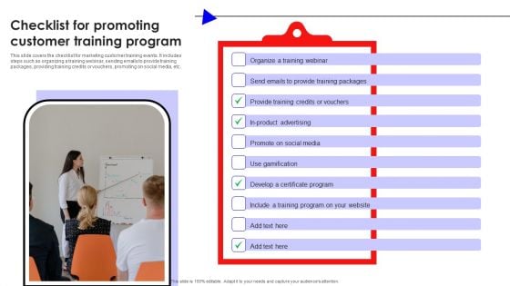 Checklist For Promoting Customer Training Program Inspiration PDF