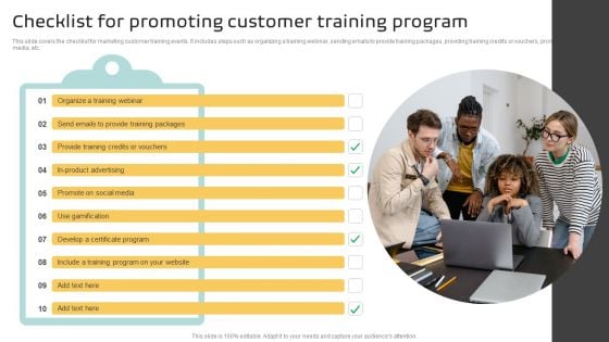 Checklist For Promoting Customer Training Program Pictures PDF