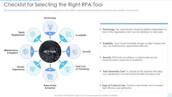 Checklist For Selecting The Right RPA Tool Brochure PDF