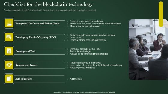 Checklist For The Blockchain Technology Involving Cryptographic Ledger To Enhance Clipart PDF