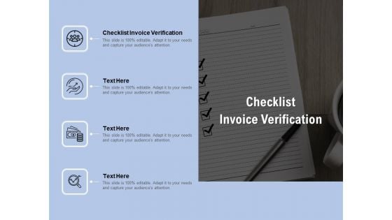 Checklist Invoice Verification Ppt PowerPoint Presentation Summary Background Designs Cpb Pdf