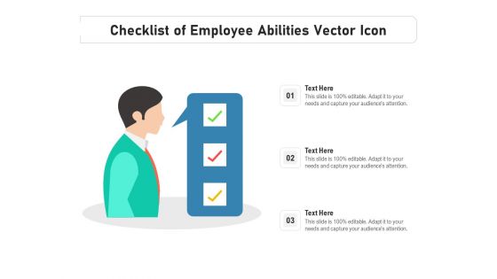 Checklist Of Employee Abilities Vector Icon Ppt PowerPoint Presentation Icon Example File PDF