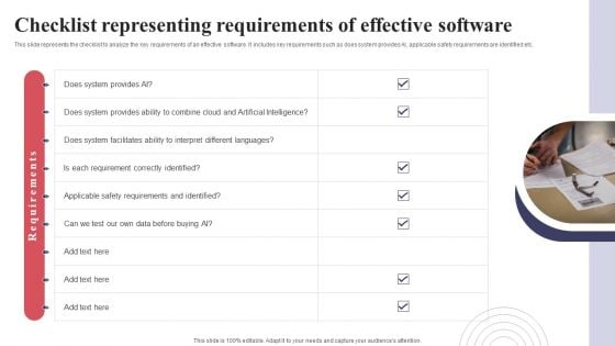 Checklist Representing Requirements Of Effective Software Application Deployment Project Plan Download PDF