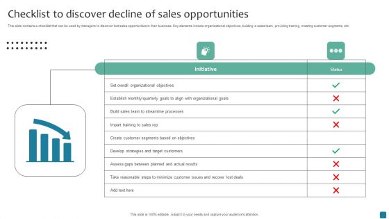 Checklist To Discover Decline Of Sales Opportunities Professional PDF