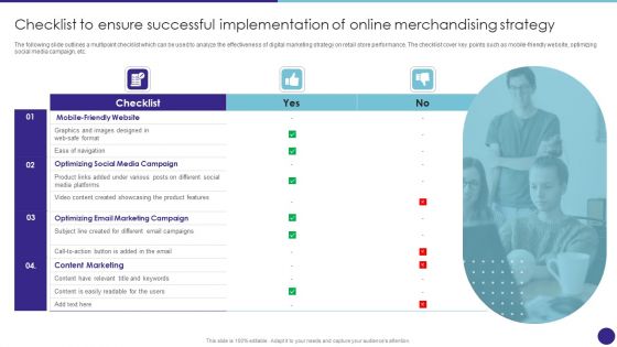 Checklist To Ensure Successful Implementation Of Online Merchandising Strategy Download PDF