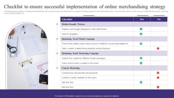 Checklist To Ensure Successful Implementation Of Online Merchandising Strategy Microsoft PDF