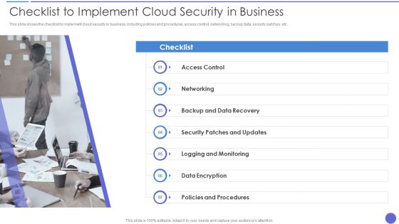 Checklist To Implement Cloud Security In Business Microsoft PDF