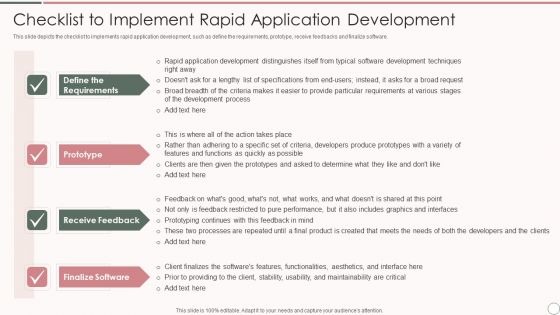 Checklist To Implement Rapid Application Development Template PDF Checklist To Implement Rapid Application Development Template PDF