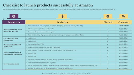 Checklist To Launch Products Successfully At Amazon Introduction PDF