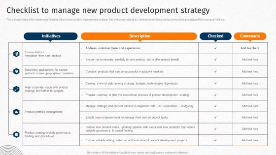 Checklist To Manage New Product Development Strategy Techniques For Crafting Killer Mockup PDF