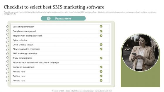 Checklist To Select Best SMS Marketing Software Introduction PDF Checklist To Select Best SMS Marketing Software Introduction PDF
