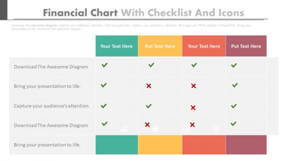 Checklist With Financial Planning Icons Powerpoint Slides