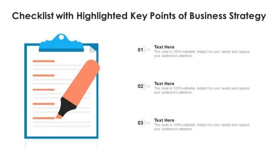 Checklist With Highlighted Key Points Of Business Strategy Ppt Infographic Template Slides PDF