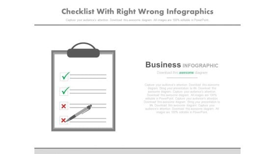 Checklist With Right Wrong Marks Powerpoint Slides