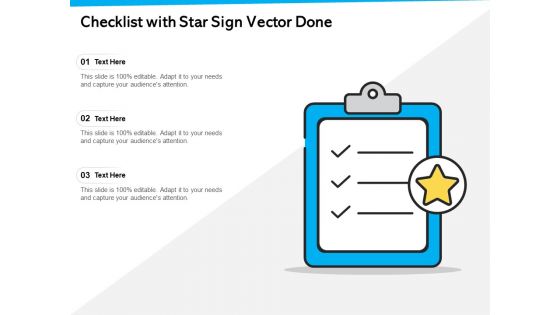 Checklist With Star Sign Vector Done Ppt PowerPoint Presentation Gallery Professional PDF