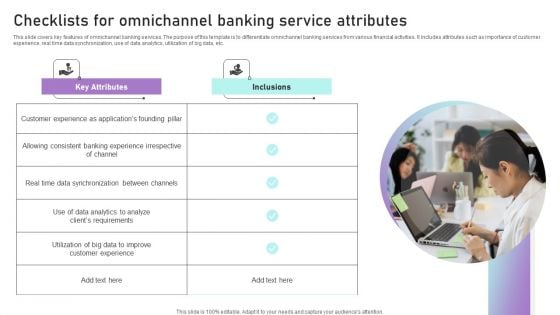 Checklists For Omnichannel Banking Service Attributes Ppt Inspiration Files PDF