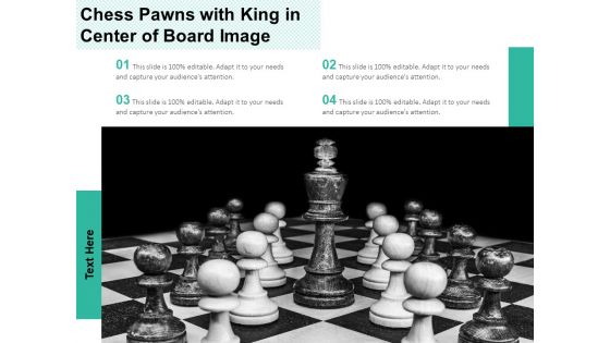 Chess Pawns With King In Center Of Board Image Ppt PowerPoint Presentation Gallery Graphics PDF