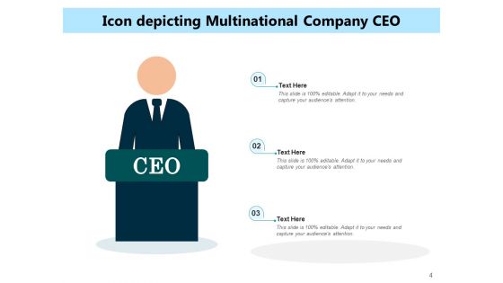 Chief Executive Officer Icon Business Organization Ppt PowerPoint Presentation Complete Deck