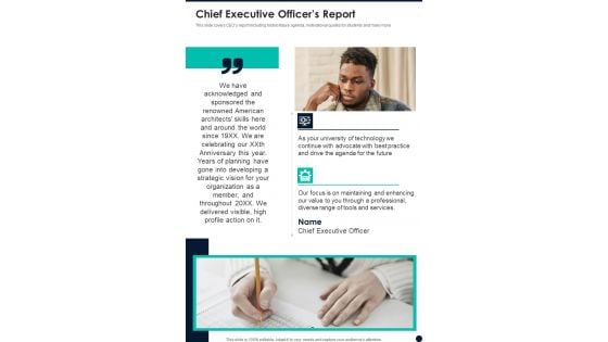 Chief Executive Officers Report One Pager Documents
