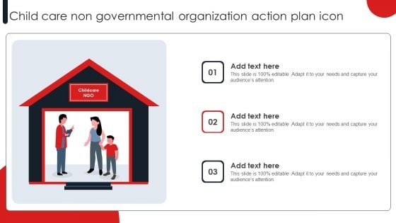 Child Care Non Governmental Organization Action Plan Icon Graphics PDF