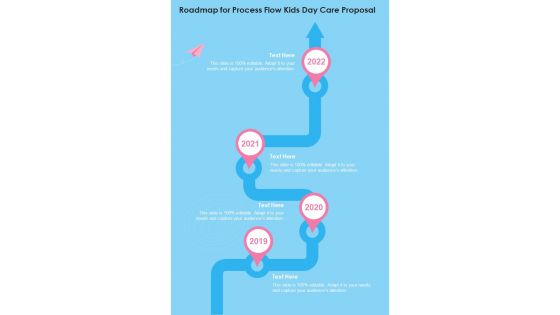 Child Care Roadmap For Process Flow Kids Day Care Proposal One Pager Sample Example Document