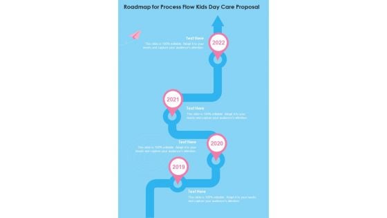 Child Care Roadmap For Process Flow Kids Day Care Proposal One Pager Sample Example Document Child Care Roadmap For Process Flow Kids Day Care Proposal One Pager Sample Example Document