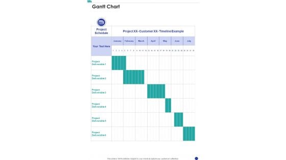 Child House Care Truck Funding Gantt Chart One Pager Sample Example Document Child House Care Truck Funding Gantt Chart One Pager Sample Example Document