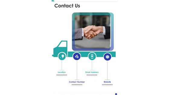 Child House Care Truck Funding Proposal Contact Us One Pager Sample Example Document Child House Care Truck Funding Proposal Contact Us One Pager Sample Example Document
