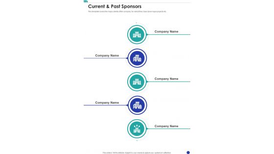 Child House Care Truck Funding Proposal Current And Past Sponsors One Pager Sample Example Document