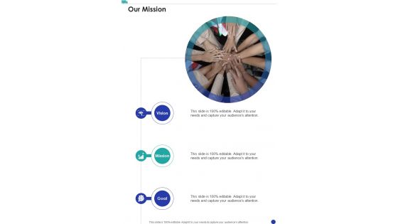 Child House Care Truck Funding Proposal Our Mission One Pager Sample Example Document Child House Care Truck Funding Proposal Our Mission One Pager Sample Example Document