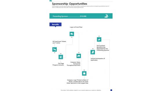 Child House Care Truck Funding Proposal Sponsorship Opportunities One Pager Sample Example Document