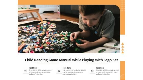 Child Reading Game Manual While Playing With Lego Set Ppt PowerPoint Presentation Icon Design Ideas PDF