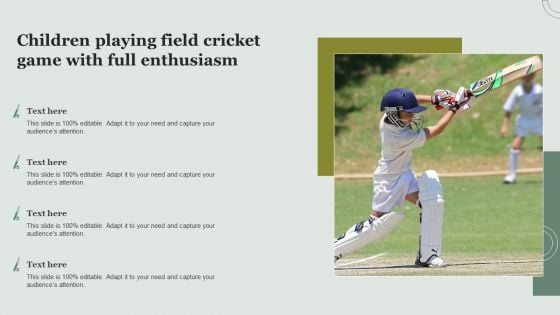 Children Playing Field Cricket Game With Full Enthusiasm Information PDF