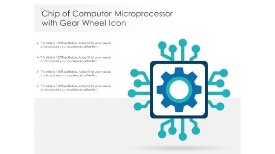 Chip Of Computer Microprocessor With Gear Wheel Icon Ppt PowerPoint Presentation Professional Infographics PDF