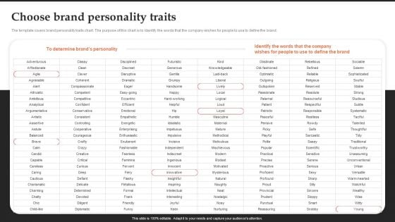 Choose Brand Personality Traits Brand Introduction Plan Demonstration PDF Choose Brand Personality Traits Brand Introduction Plan Demonstration PDF