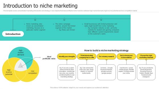 Choosing Target Audience And Target Audience Tactics Introduction To Niche Marketing Graphics PDF