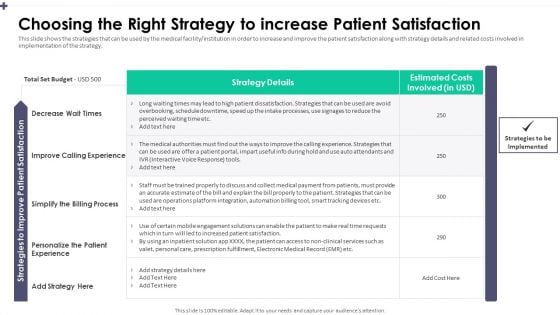 Choosing The Right Strategy To Increase Patient Satisfaction Professional PDF Choosing The Right Strategy To Increase Patient Satisfaction Professional PDF