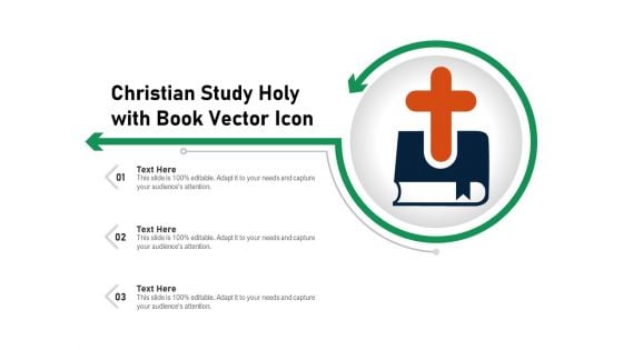 Christian Study Holy With Book Vector Icon Ppt PowerPoint Presentation File Structure PDF