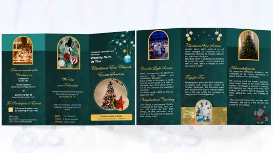 Christmas Eve Church Event Services Brochure Trifold