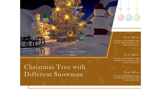 Christmas Tree With Different Snowman Ppt PowerPoint Presentation Icon Background Image PDF