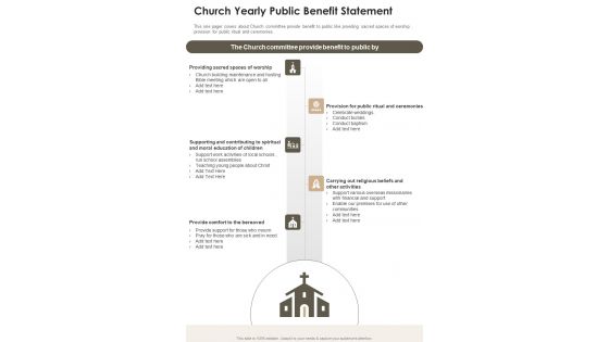 Church Yearly Public Benefit Statement One Pager Documents Church Yearly Public Benefit Statement One Pager Documents