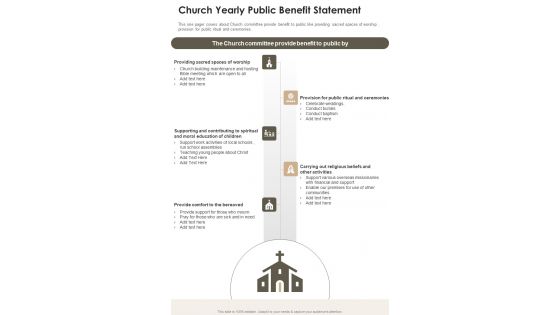 Church Yearly Public Benefit Statement One Pager Documents