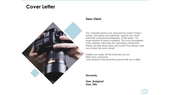 Cinematography Project Proposal Cover Letter Ppt Icon Graphics Template PDF