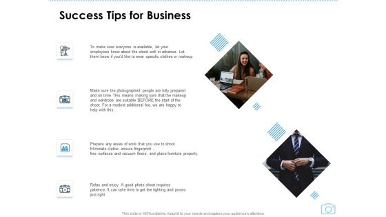 Cinematography Project Proposal Success Tips For Business Ppt Layouts Structure PDF