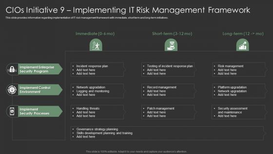 Cios Initiative 9 Implementing IT Risk Management Framework Microsoft PDF