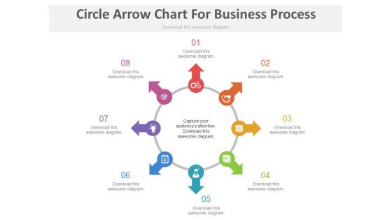 Circle Arrow Chart For Corporate Level Strategies Powerpoint Template