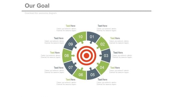 Circle Arrow Charts For Goal Planning Powerpoint Slides